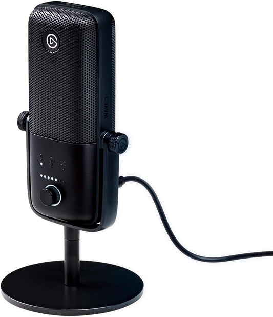 Wave:3 - High-Quality USB Condenser Microphone for Streaming, Podcasting, Gaming & Home Office with Free Mixer Software & Sound Effects, Easy Plug & Play for Mac & PC