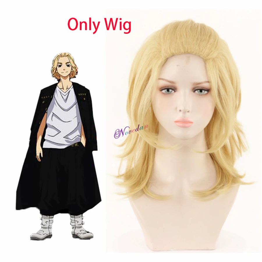 Anime Tokyo Manjiro Sano Cosplay Costume Wig Tokyo Manji Gang President Llaveros Embroidery Jacket Halloween Party