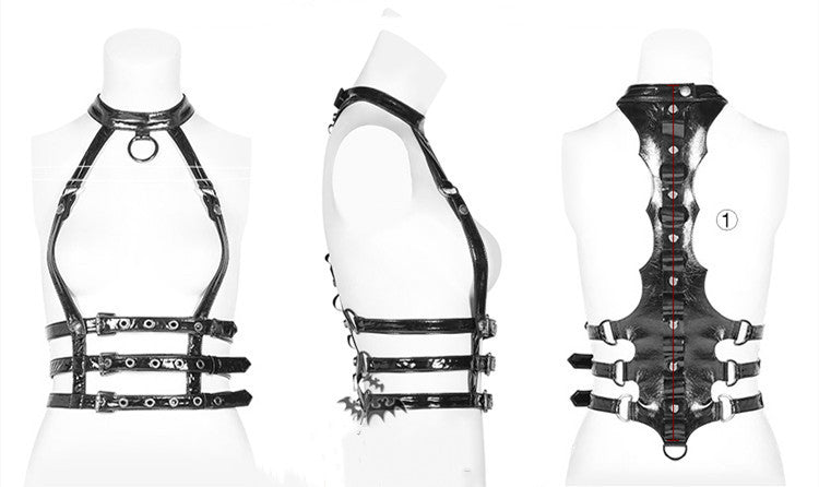 Steampunk Goth Leather Vest Stage Accessories