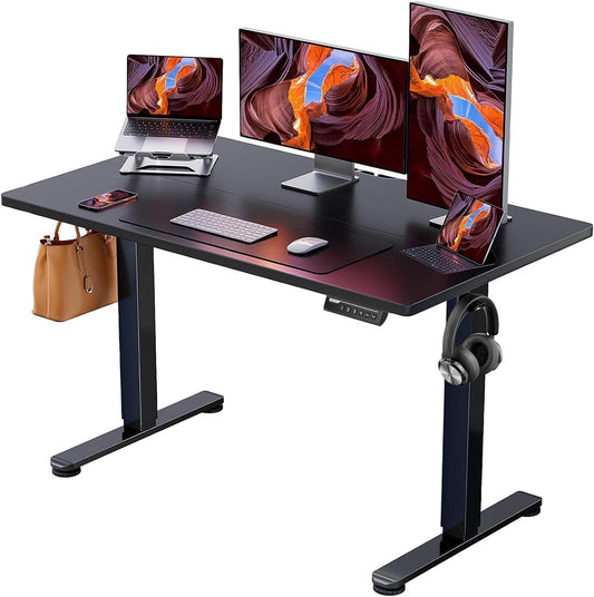 Transform Your Workspace with a Height Adjustable Electric Standing Desk - 48" x 24" Sit-Stand Home Office Solution (Black)