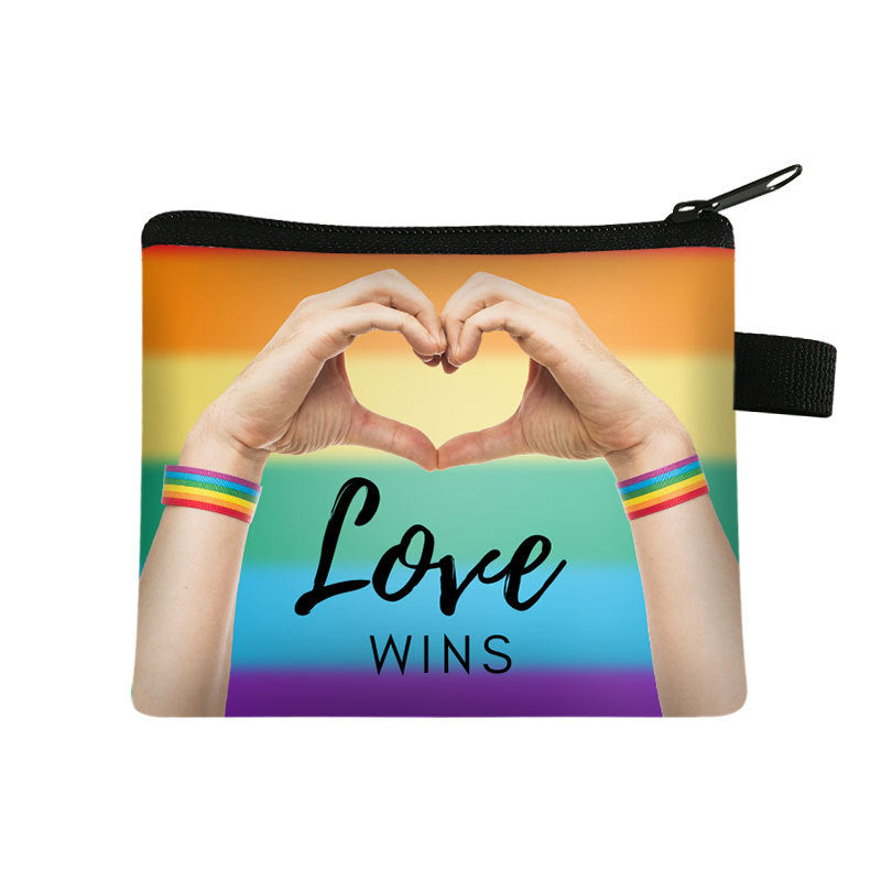 Fashion Color Printing Coin Purse Polyester Portable