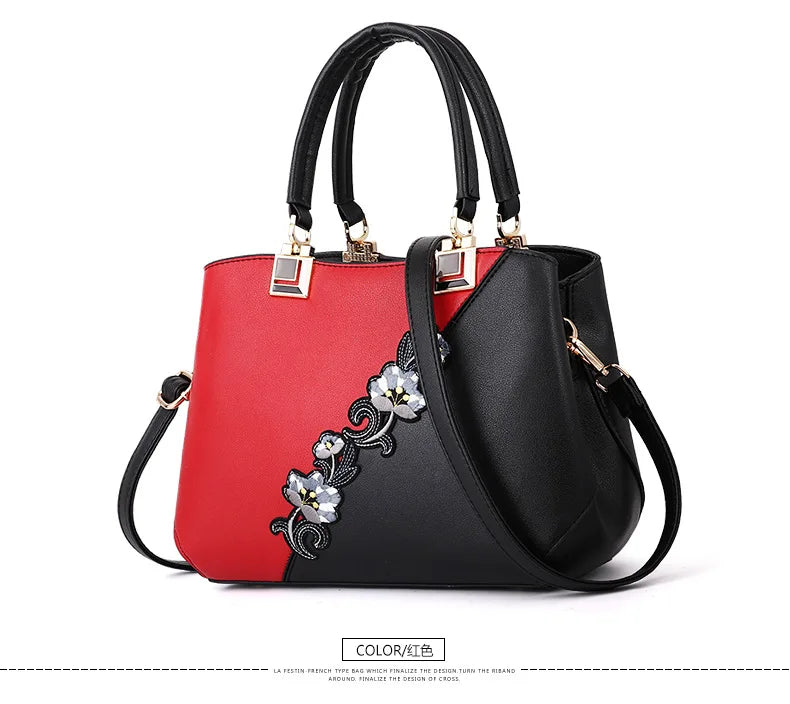 Embroidered Messenger Bag