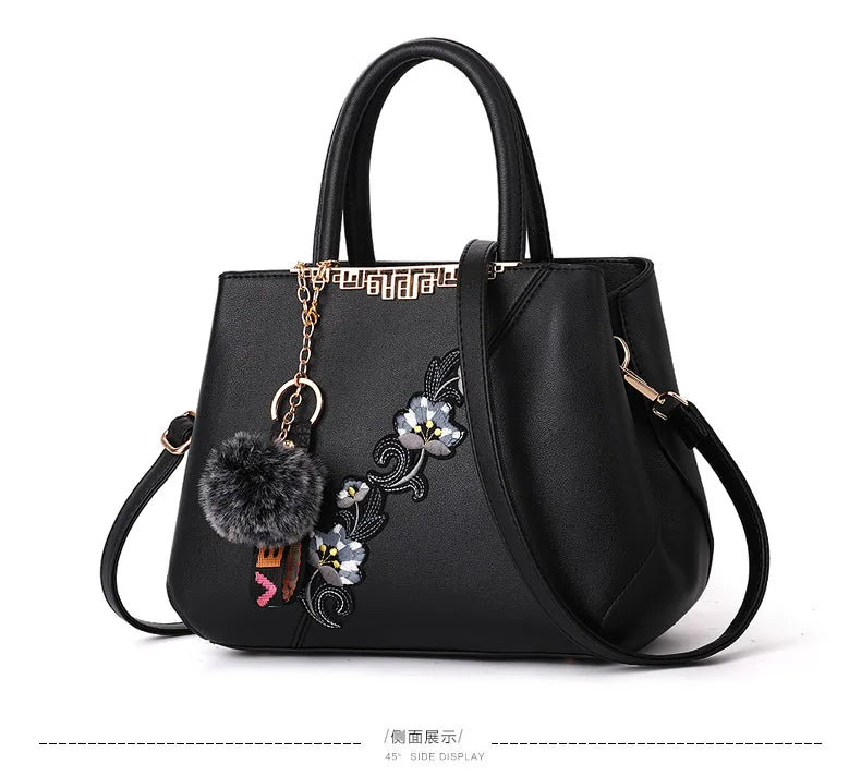 Embroidered Messenger Bag