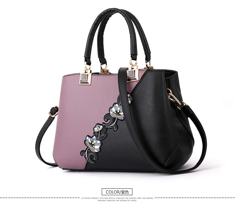 Embroidered Messenger Bag