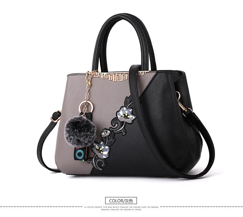 Embroidered Messenger Bag