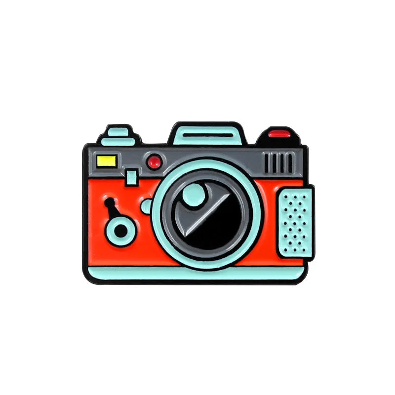 Fashion Creative Cartoon U Disk, Retro CD, Fax Machine Oil Drop Brooch Pin Denim Bag Gift Men Women Fashion Jewelry Accessories