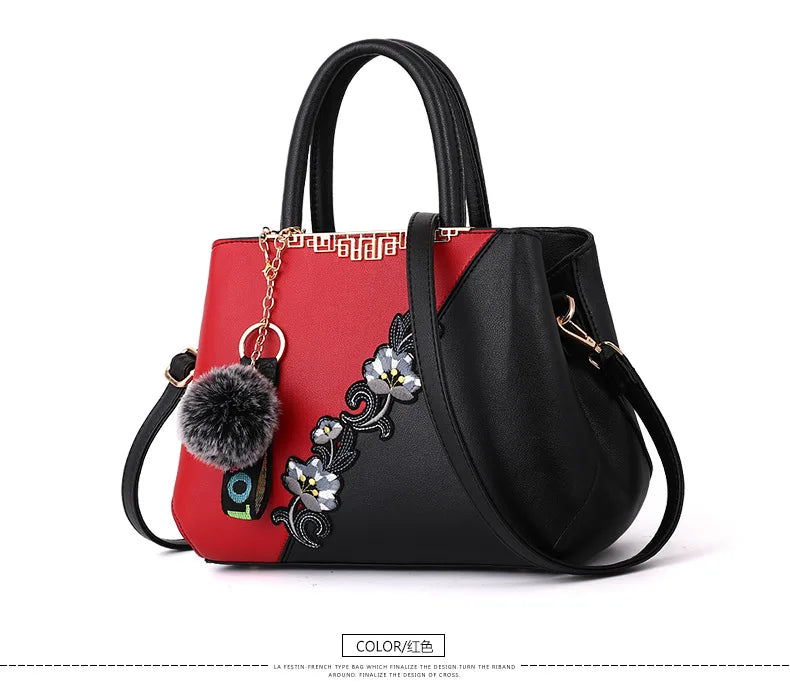 Embroidered Messenger Bag
