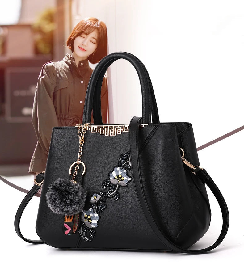 Embroidered Messenger Bag