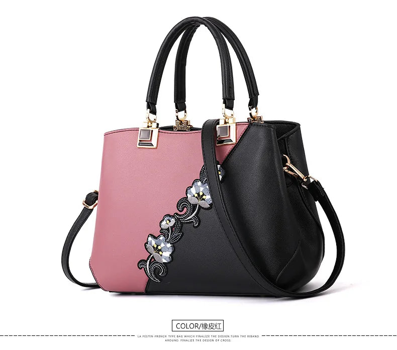 Embroidered Messenger Bag