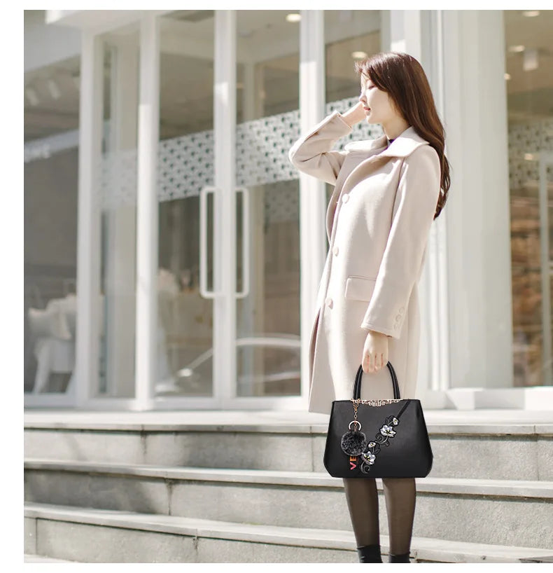 Embroidered Messenger Bag