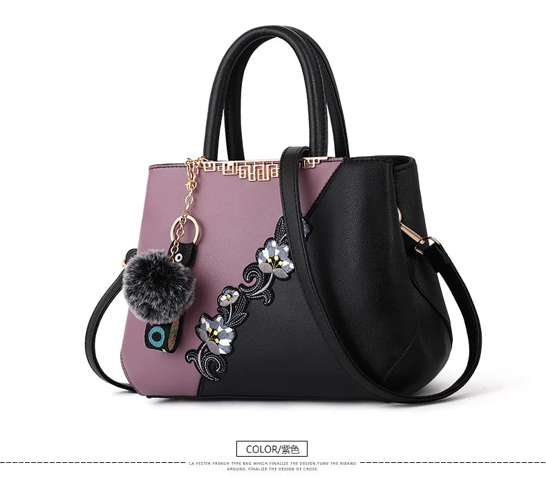 Embroidered Messenger Bag