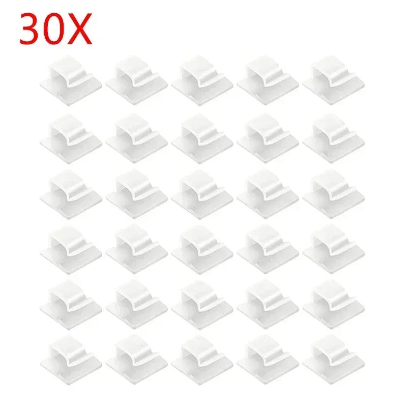 10-50Pcs Cable Organizer Clips for USB Charging Data Lines Bobbin Winder Wall Mounted Wire Holder Self-adhesive Cables Clip