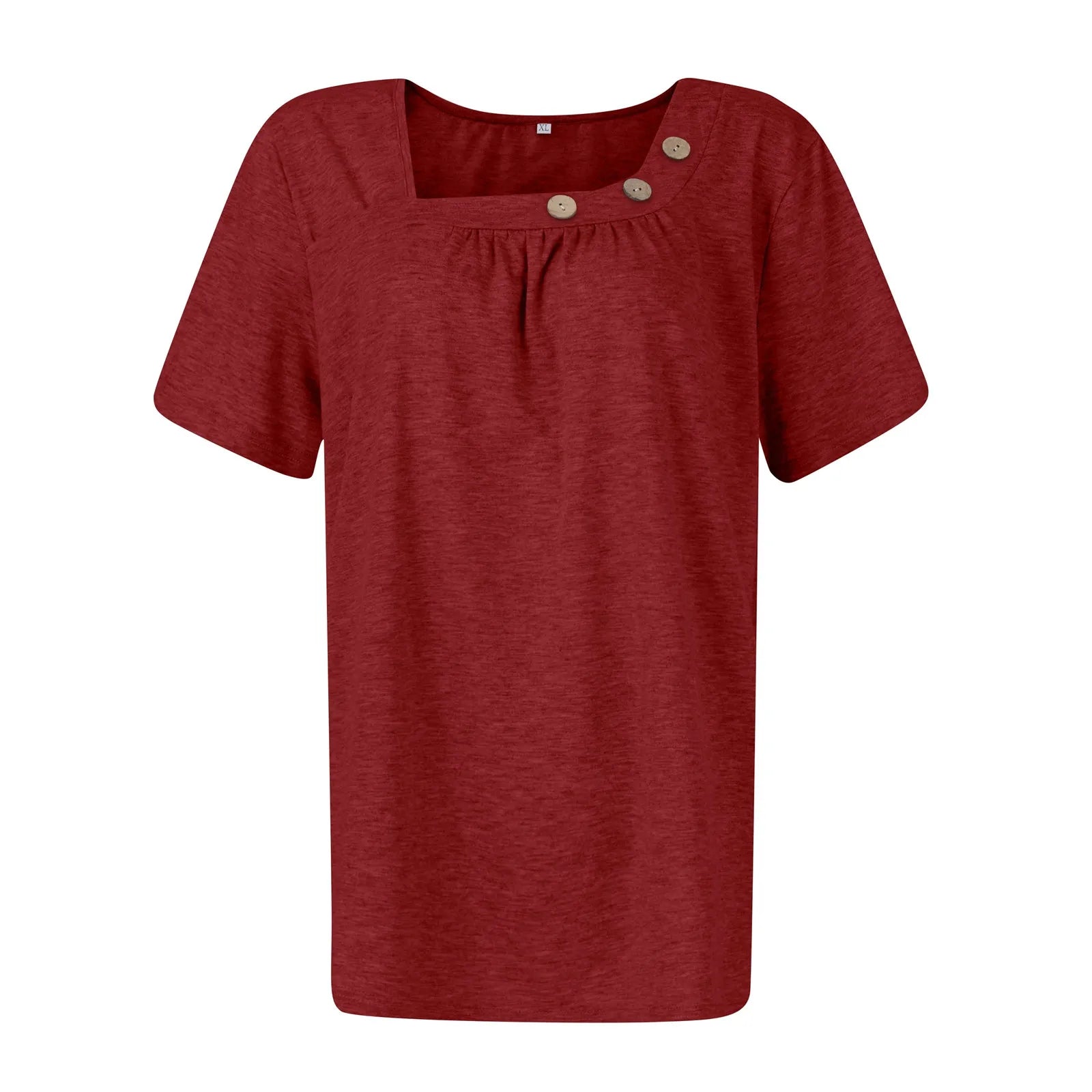 Summer Casual ButtonShort Sleeve V Neck Oversized Clothing