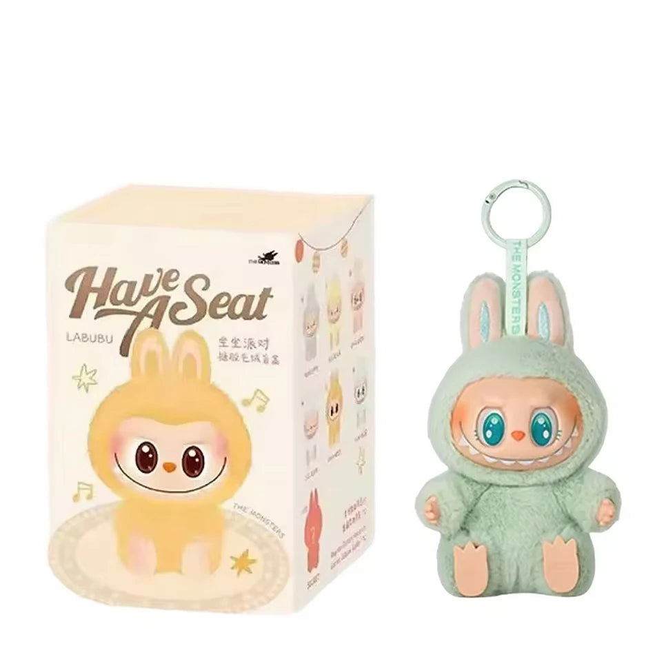 POP MART Macaron 2nd Generation Labubu Sitting Party Vinyl Plush Blind Box Gift Decorative ornaments