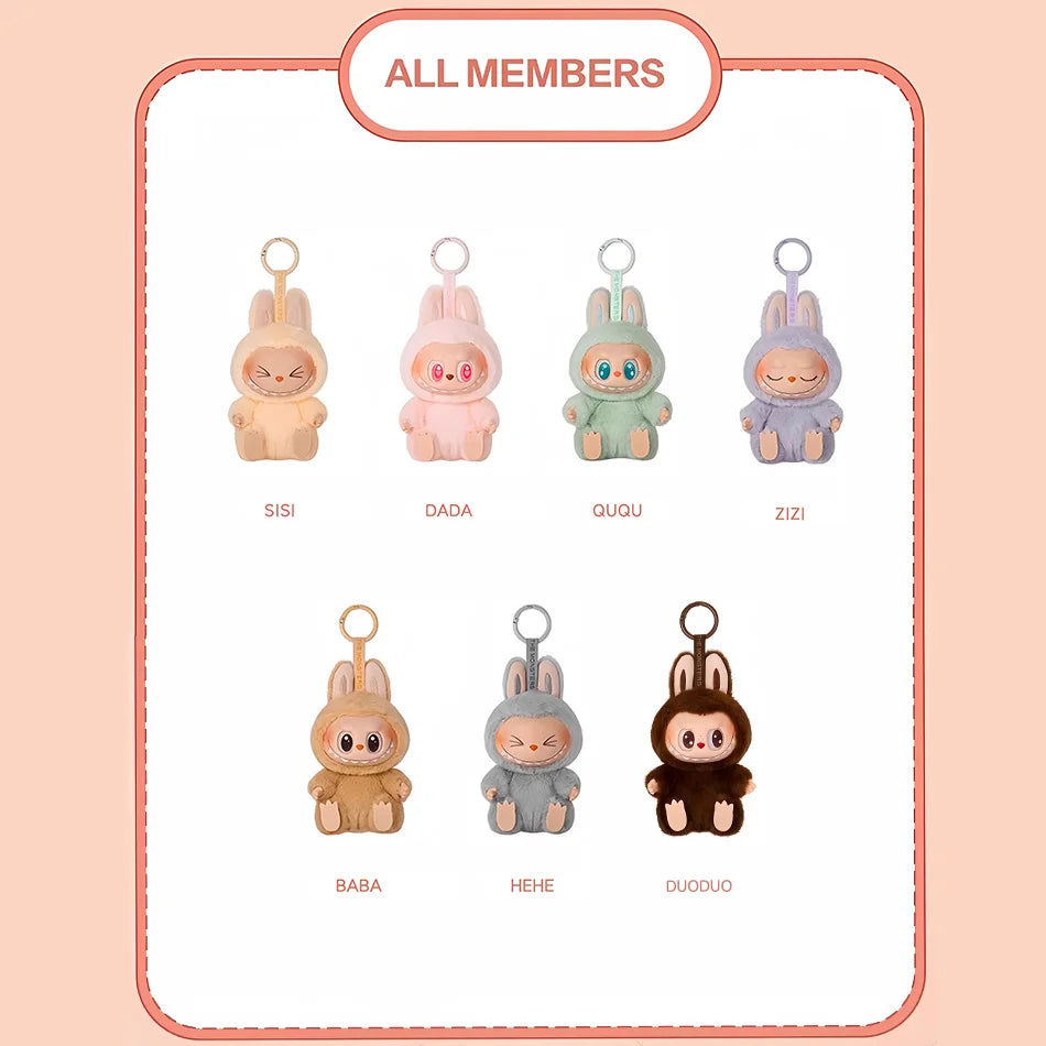 POP MART Macaron 2nd Generation Labubu Sitting Party Vinyl Plush Blind Box Gift Decorative ornaments