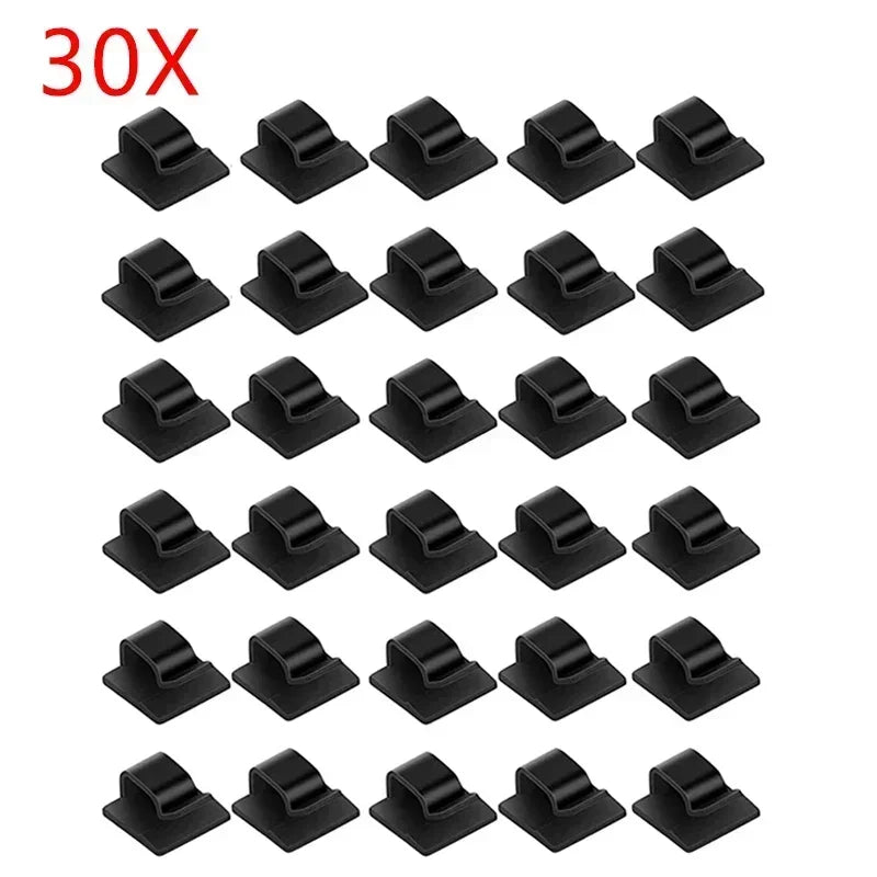 10-50Pcs Cable Organizer Clips for USB Charging Data Lines Bobbin Winder Wall Mounted Wire Holder Self-adhesive Cables Clip