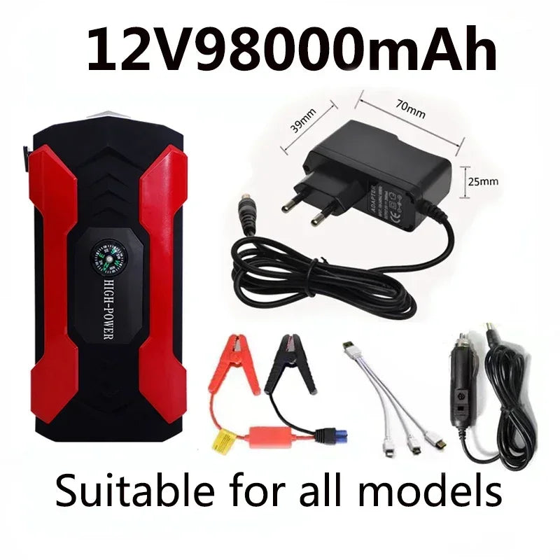 Car Jump Starter Starting Device Battery Power Bank 12V98000mAh Jumpstarter Auto Buster Emergency Booster Car Charger Jump Start