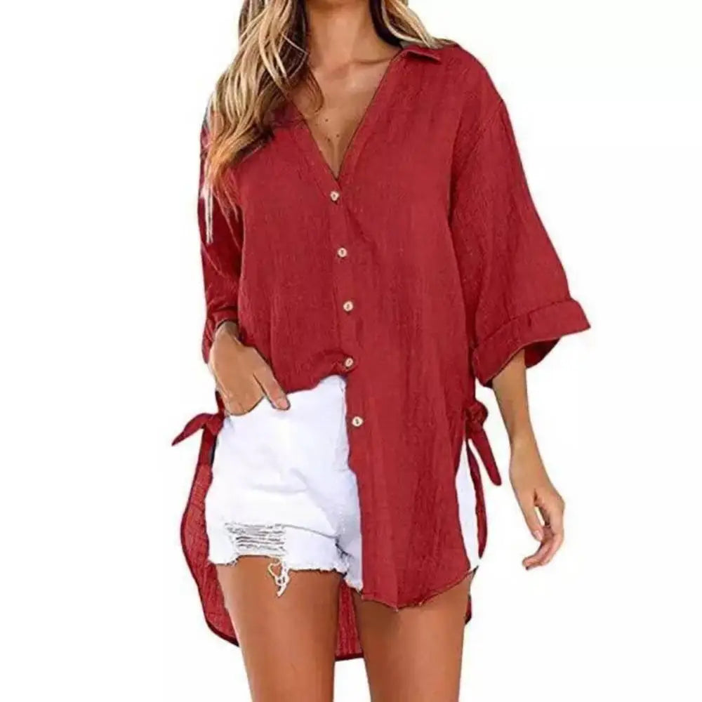 Cotton Beach Shirt Casual Cover-up