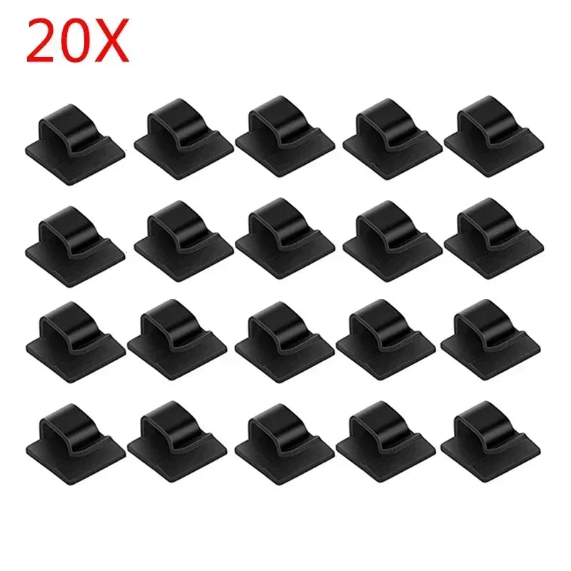 10-50Pcs Cable Organizer Clips for USB Charging Data Lines Bobbin Winder Wall Mounted Wire Holder Self-adhesive Cables Clip