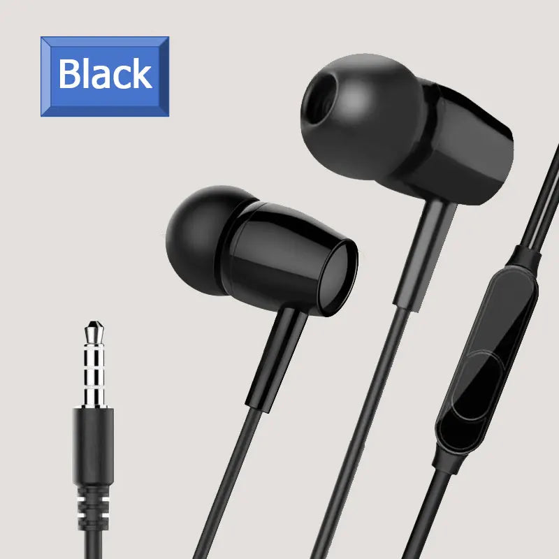 3.5mm Wired Headphones In Ear Headset Wired Earphones Heavy Bass HiFi Stereo Music Earbuds Sports In-line Control For Phones