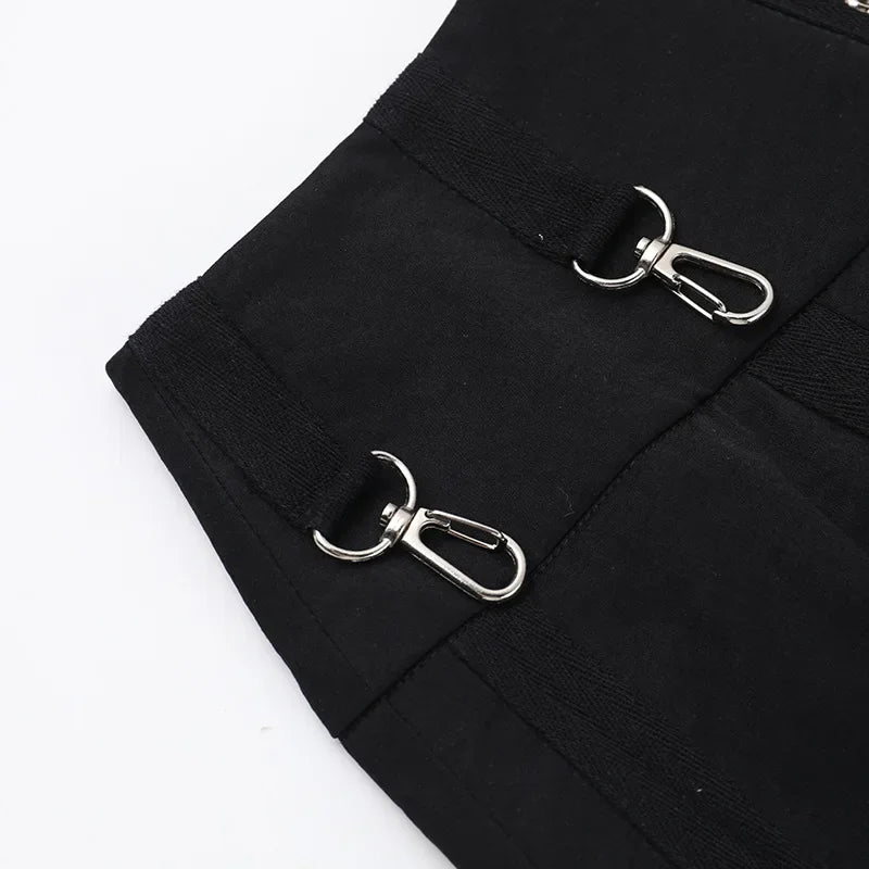 Goth Black Swing A-line Skirt