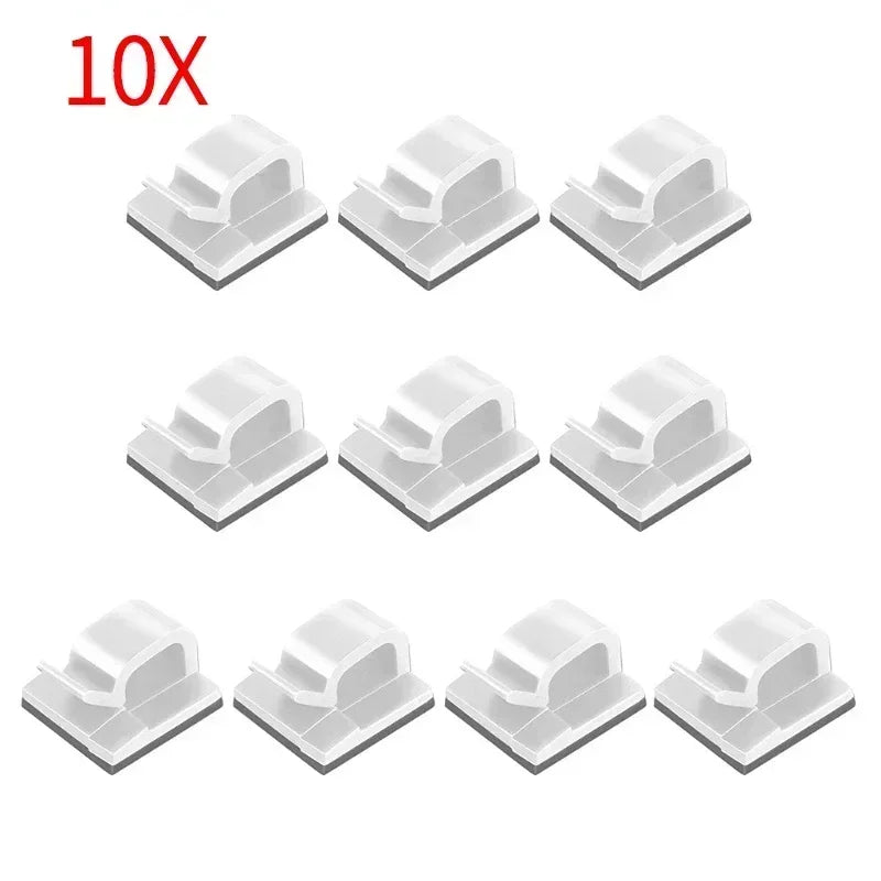 10-50Pcs Cable Organizer Clips for USB Charging Data Lines Bobbin Winder Wall Mounted Wire Holder Self-adhesive Cables Clip