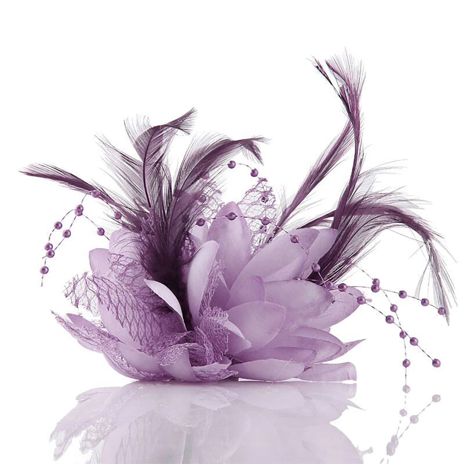 Women's Fashion Flower Feather Bead Corsage Hair Clip Bridal Hairband Brooch Pin Brida Barrettes Hair Accessories Jewelry