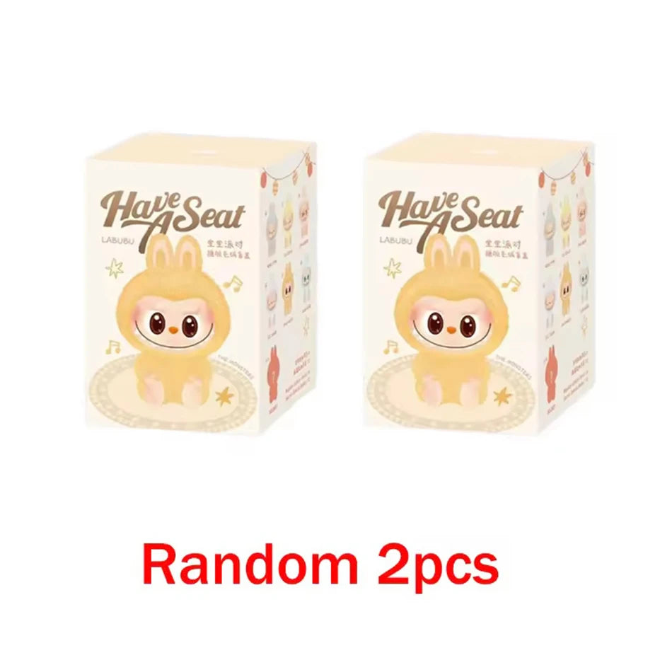 POP MART Macaron 2nd Generation Labubu Sitting Party Vinyl Plush Blind Box Gift Decorative ornaments