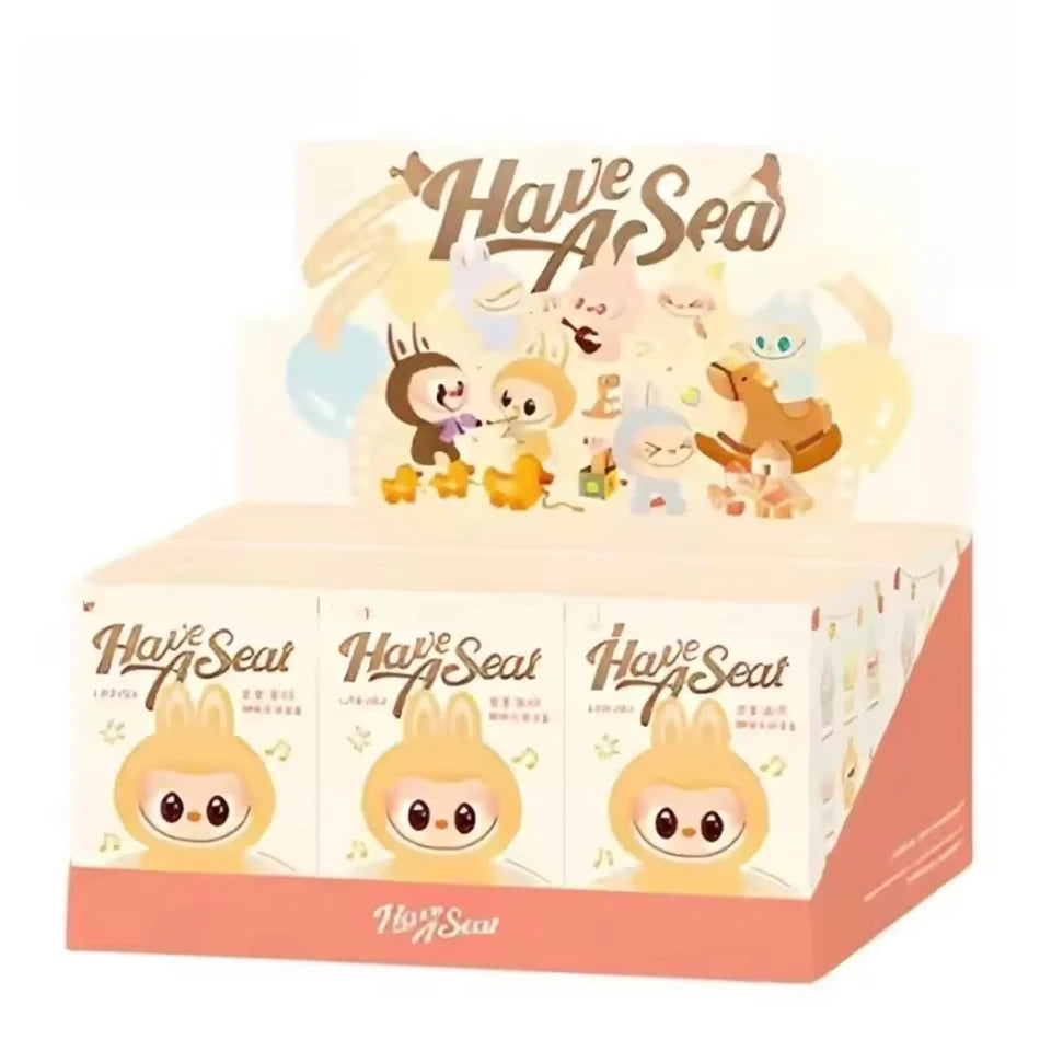 POP MART Macaron 2nd Generation Labubu Sitting Party Vinyl Plush Blind Box Gift Decorative ornaments