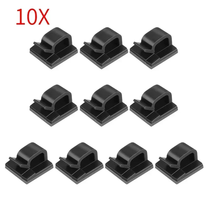 10-50Pcs Cable Organizer Clips for USB Charging Data Lines Bobbin Winder Wall Mounted Wire Holder Self-adhesive Cables Clip