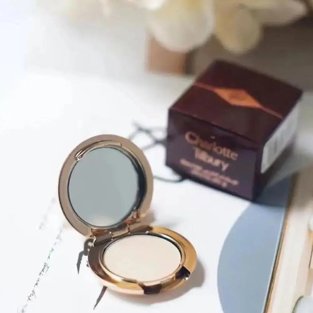 Natural Powder Setting Oil Control Puffs Waterproof Skin Brightening Foundation Compact for Soft Flawless Finish Honey Powder