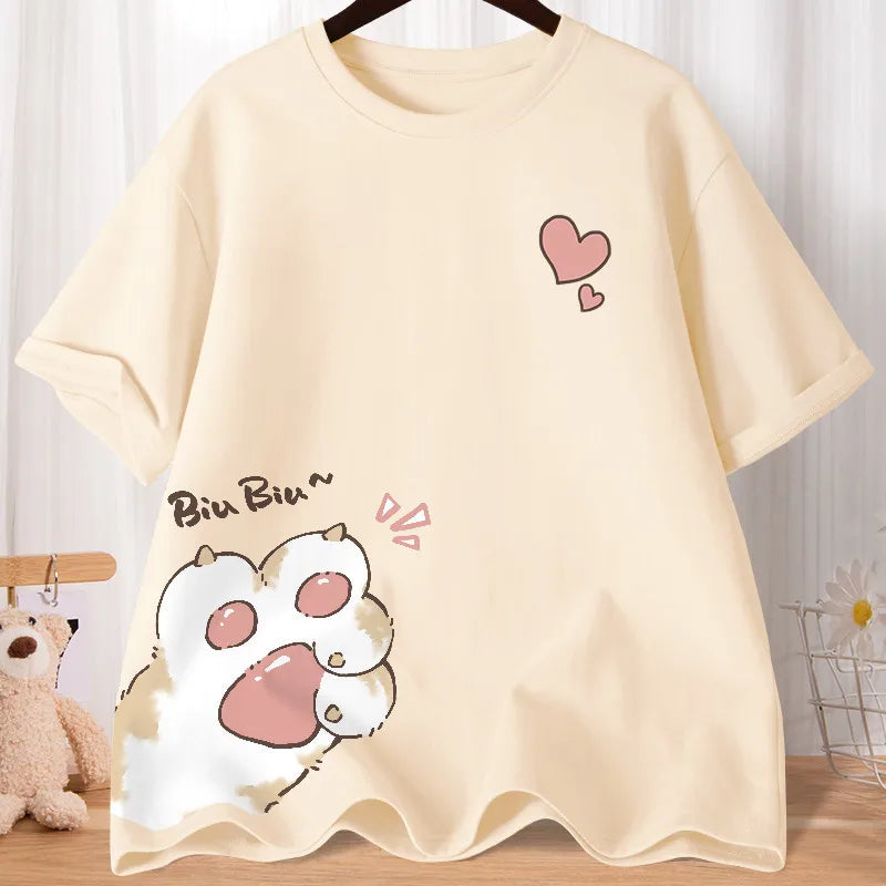 Summer Cute Cat Short Sleeve T-shirt