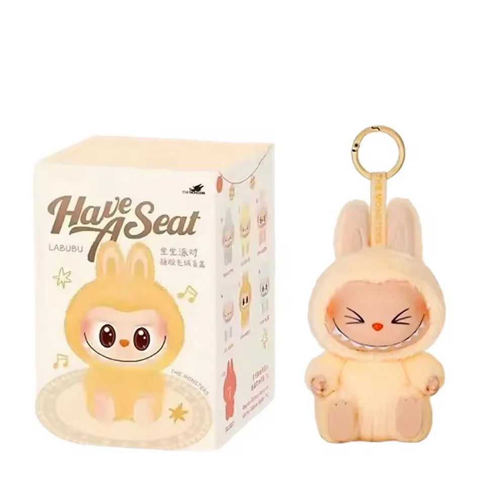 POP MART Macaron 2nd Generation Labubu Sitting Party Vinyl Plush Blind Box Gift Decorative ornaments