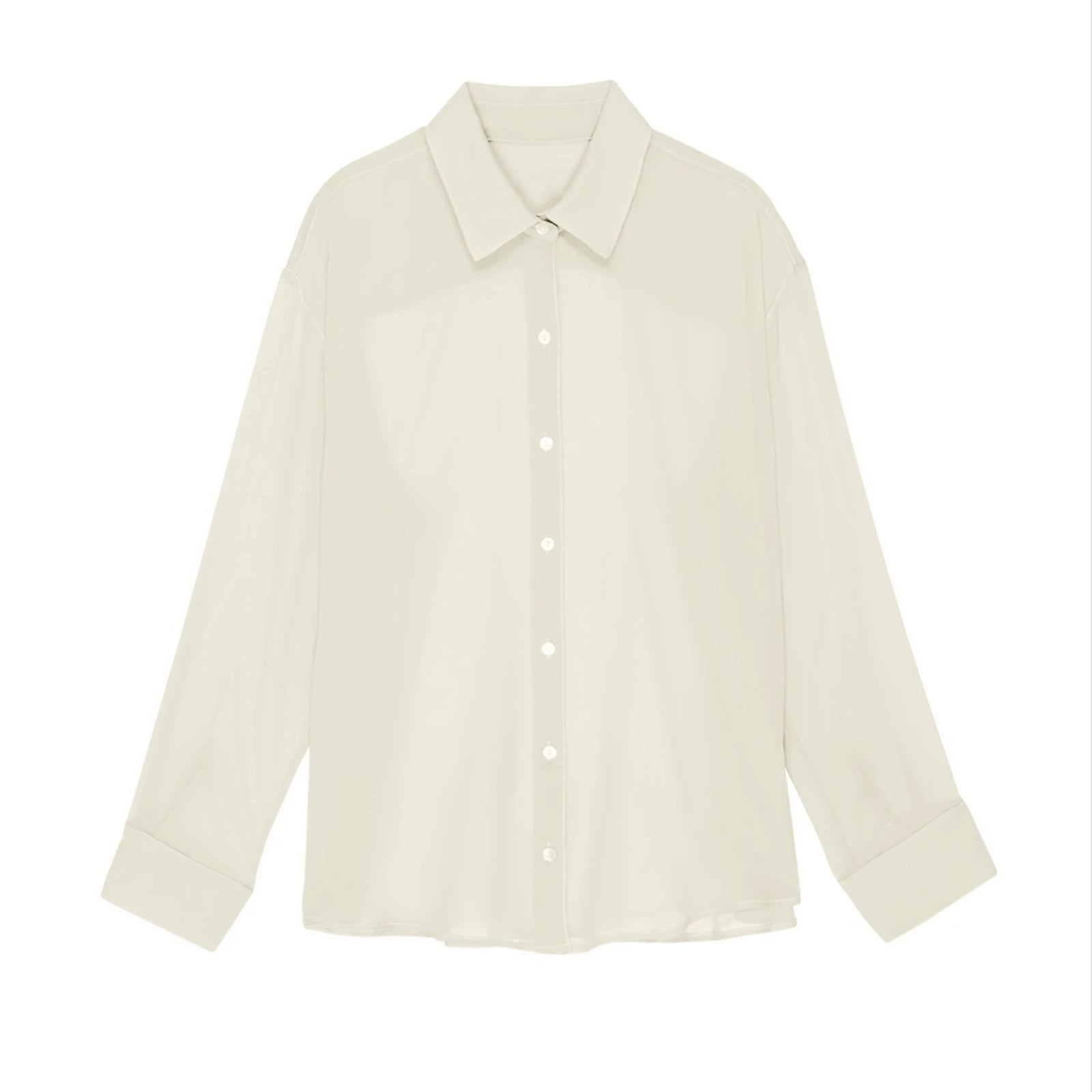 Chiffon Shear Long Sleeve Shirt Top