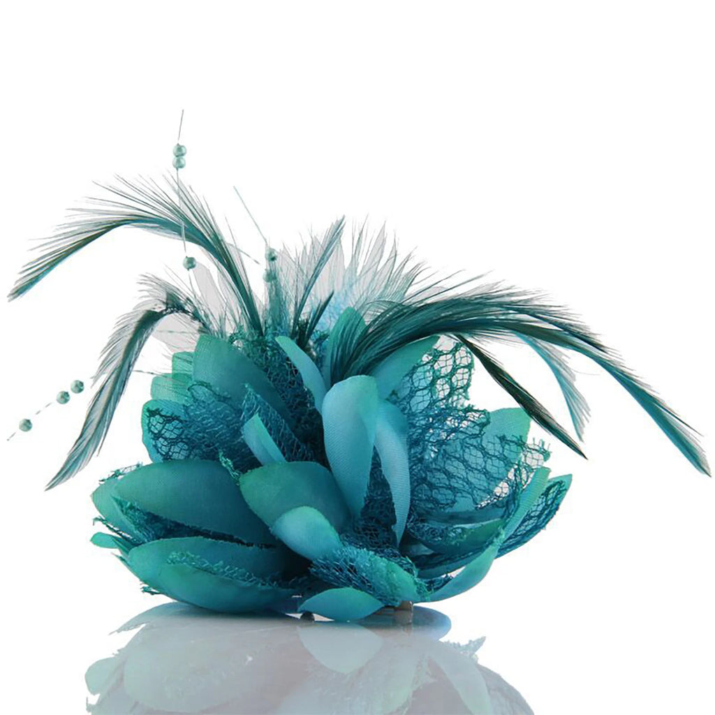 Women's Fashion Flower Feather Bead Corsage Hair Clip Bridal Hairband Brooch Pin Brida Barrettes Hair Accessories Jewelry