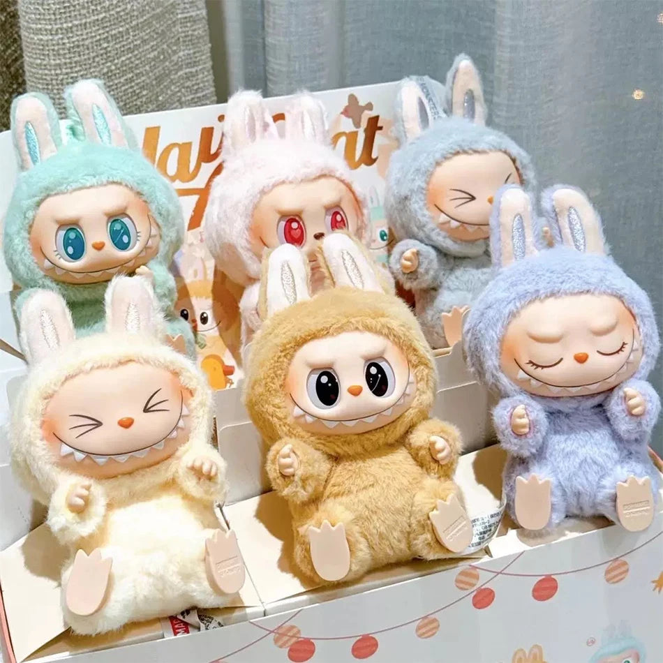 POP MART Macaron 2nd Generation Labubu Sitting Party Vinyl Plush Blind Box Gift Decorative ornaments