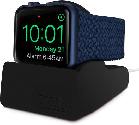 Elegant Apple Watch Charger Stand Apple Watch for All Series Ultra 49Mm 2025 Series 10 46/42Mm 9/8/7 45/ 41Mm SE2/SE/6/5/4 44/40Mm 3/2/1 42/38Mm Durable TPU - Gift Boxed - Black