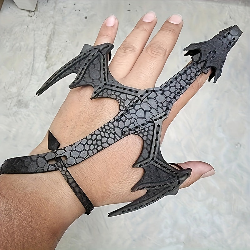 Elegant Men's Faux Leather Dragon Bracelet - Adjustable, Vintage-Inspired Wrap Cuff for Cosplay & Fashion