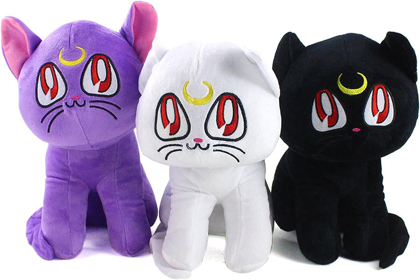 Anime Plush Doll Pet Cat Soft Plushie Stuffed Animal Figure Toy 11” Gift Decoration for Kids Girls (28Cm/11Inch, Black)