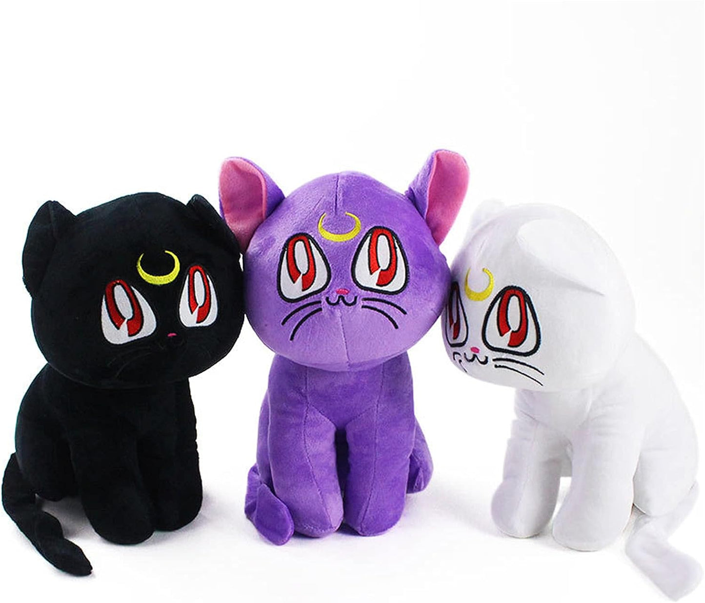 Anime Plush Doll Pet Cat Soft Plushie Stuffed Animal Figure Toy 11” Gift Decoration for Kids Girls (28Cm/11Inch, Black)