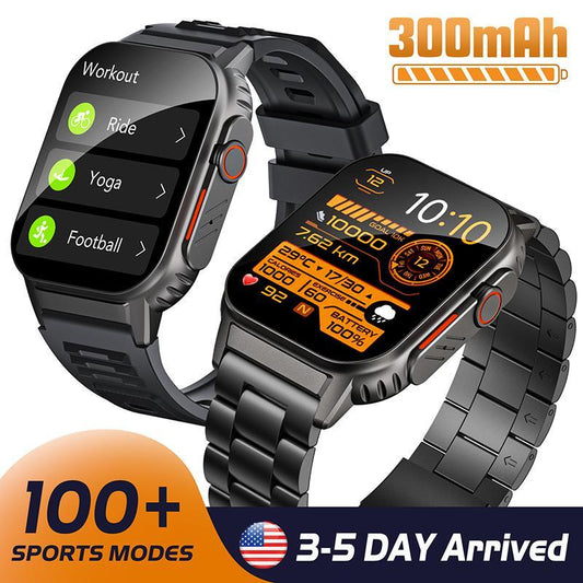 HDM Military-Grade Smartwatch for Fitness & Health with Bluetooth Calling, 24/7 Health Monitoring, and Multi-Sport Modes - Wearable, Android Smart Watch