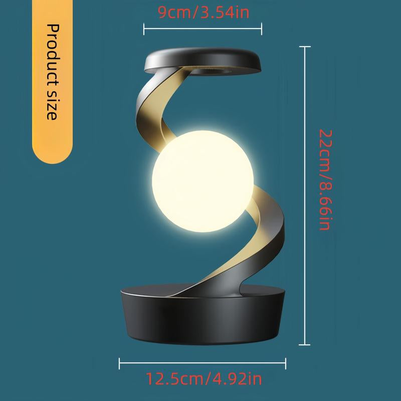 Rotating Visual Suspension Atmosphere Night Light, Motion-Sensor Bedside Light with Wireless Charger, 2-In-1 Mobile Phone Wireless Charging Table Light for Home Decor