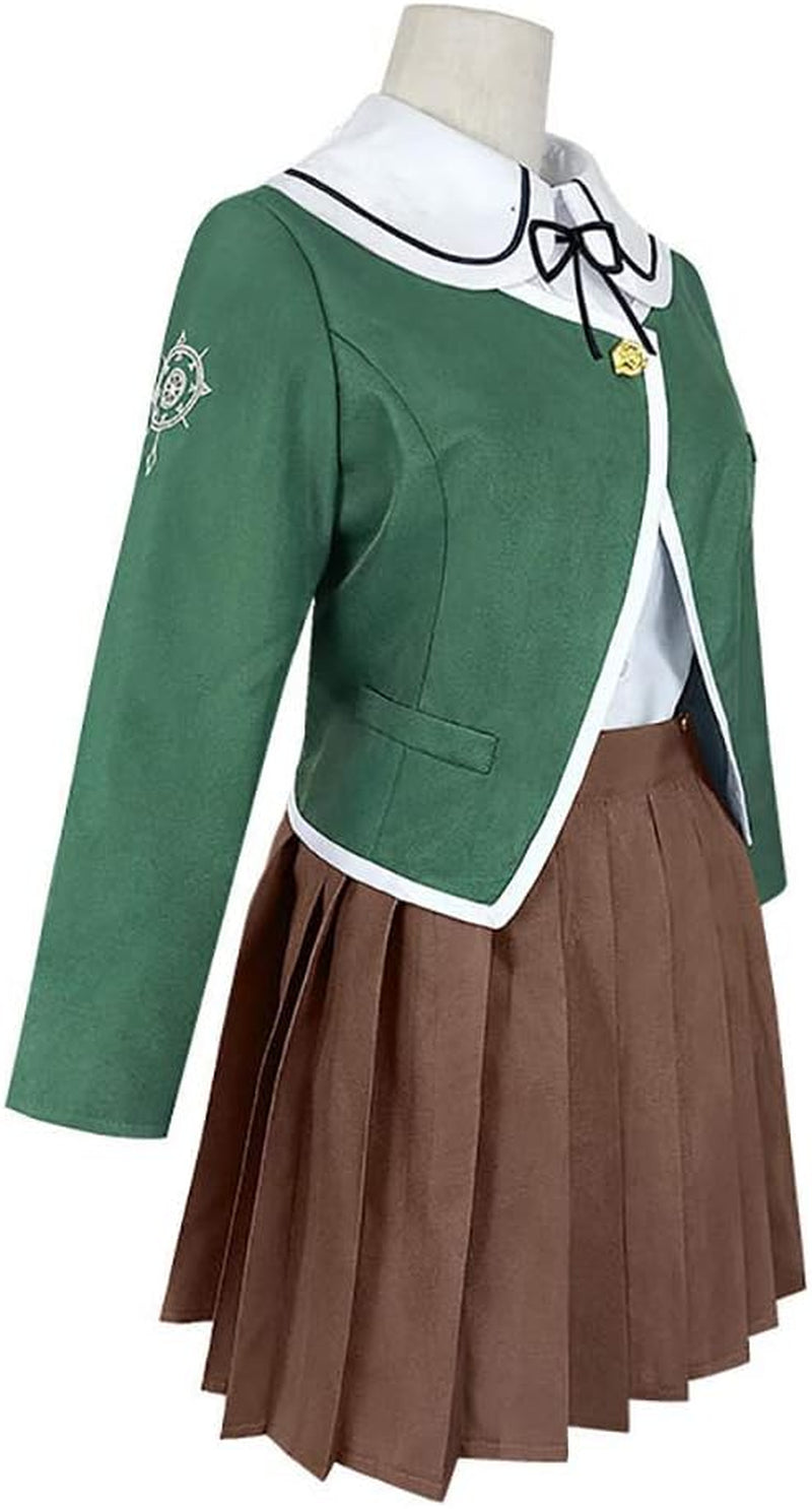 Chihiro Fujisaki Cosplay Costume School Uniform Dress Halloween Party Outfit for Girls Women Green