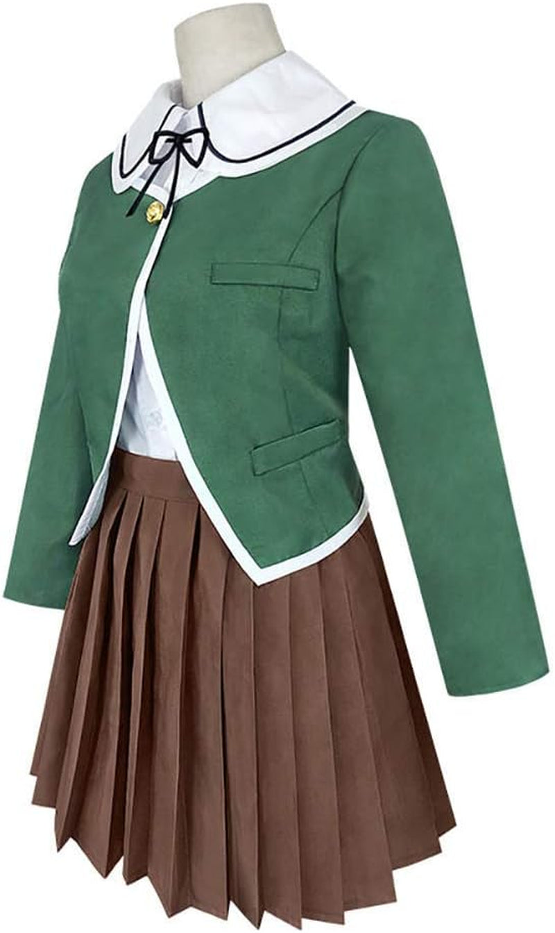 Chihiro Fujisaki Cosplay Costume School Uniform Dress Halloween Party Outfit for Girls Women Green