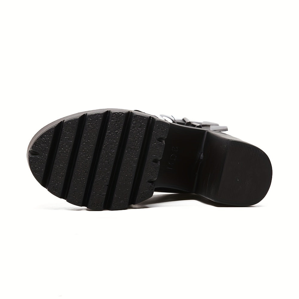 Women's Goth Platform Block High Heels