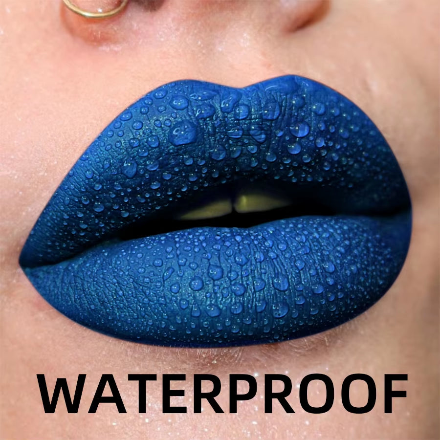 Sexy Velvet Matte Lip Glaze Liquid Lipstick Beauty Lip Gloss Blue Nude Lip Stain Waterproof Lip Tint Makeup for Women Lip Oil