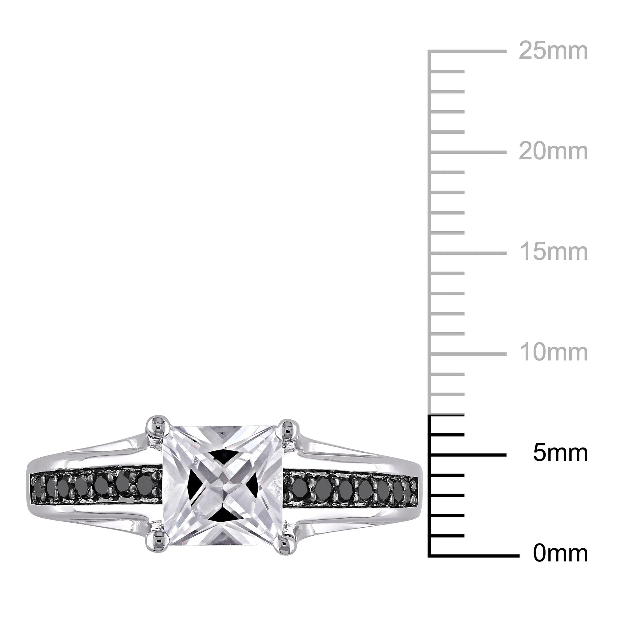 Women'S Created Sapphire Sterling Silver Engagement Ring