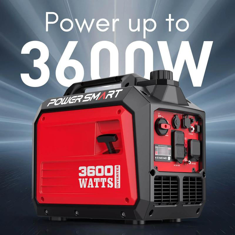 Powersmart 3600 Watt Super Quiet Portable Inverter Generator, Gas Powered, RV Ready 30A Outlet, Parallel Capable, Generators for Home Backup Emergency Use Camping, EPA Compliant(Hb5035)