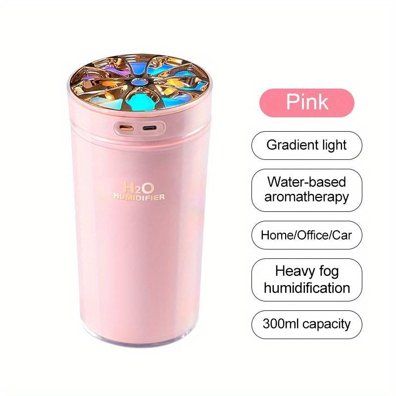 Portable 300ML USB Air Humidifier with Color LED Night Light - Perfect Aroma Diffuser for Home, Car, Office, and Bedroom