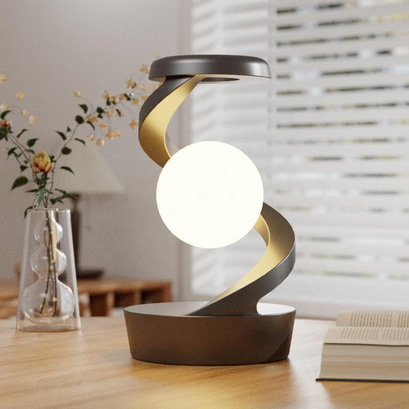 Rotating Visual Suspension Atmosphere Night Light, Motion-Sensor Bedside Light with Wireless Charger, 2-In-1 Mobile Phone Wireless Charging Table Light for Home Decor